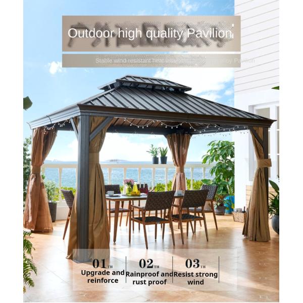 Aluminium Frame Patio Gazebo Tent Outdoor Gazebo Canopy With Galvanized Sheets Celling