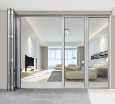Insulated Glass Aluminum Folding Patio Doors Customized Aluminium Bifold Doors White