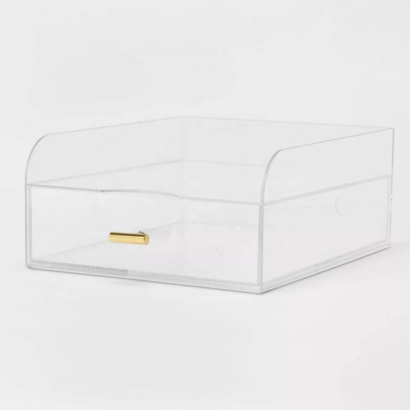 Factory Direct Sale Acrylic Desk Organizers for Paper File Organizer Tray Clear Book Holder