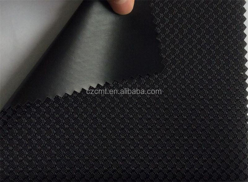 Medium Weight Flame Retardant 100% Polyester Diamond Black Jacquard Fabric 420D Oxford