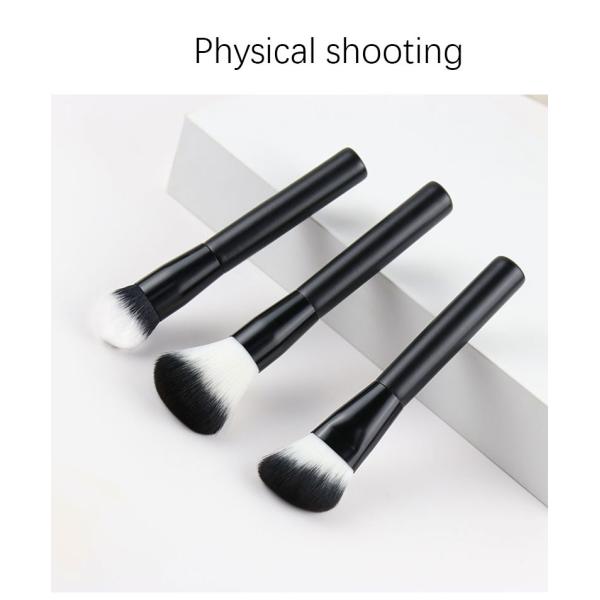 Чернота алюминия ручки набора щетки макияжа метки частного назначения овальная деревянная