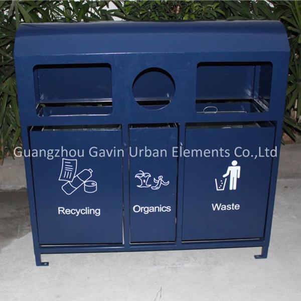 3 в 1 наружные мусорные баки, прямоугольные металлические мусорные баки, установленные на поверхности