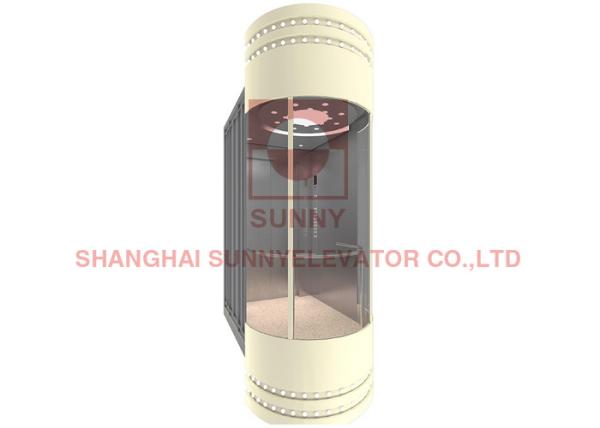 1600kg 3.0m/S Stainless Steel Residential Glass Panoramic Elevator