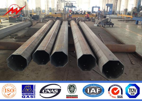 8M 1200Dan Electricity Utility Steel Poles Distribution Line Poles For 11KV Overhead Transmission Line Poles