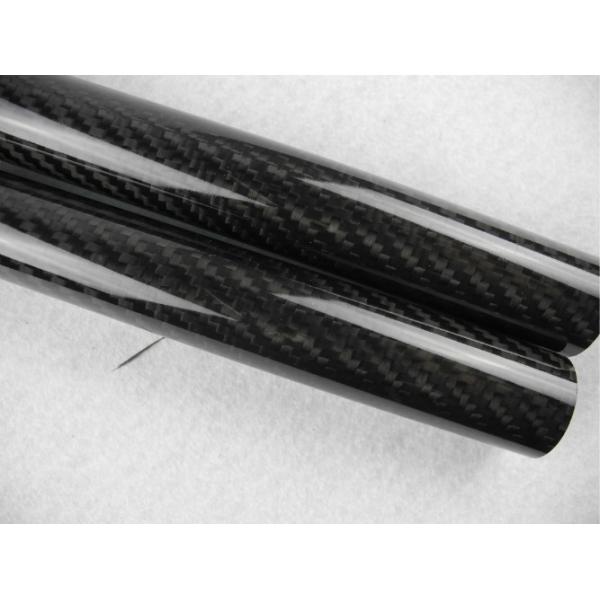 Tubo lleno brillante de la fibra de carbono de la tela cruzada del UAV