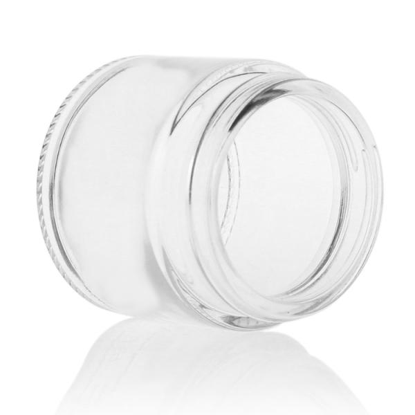 Round 15g-100g Cream Glass Jars Transparent Skin Care Packaging
