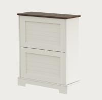 Armoire à chaussures blanche à bande de 2 seaux pour l'entrée