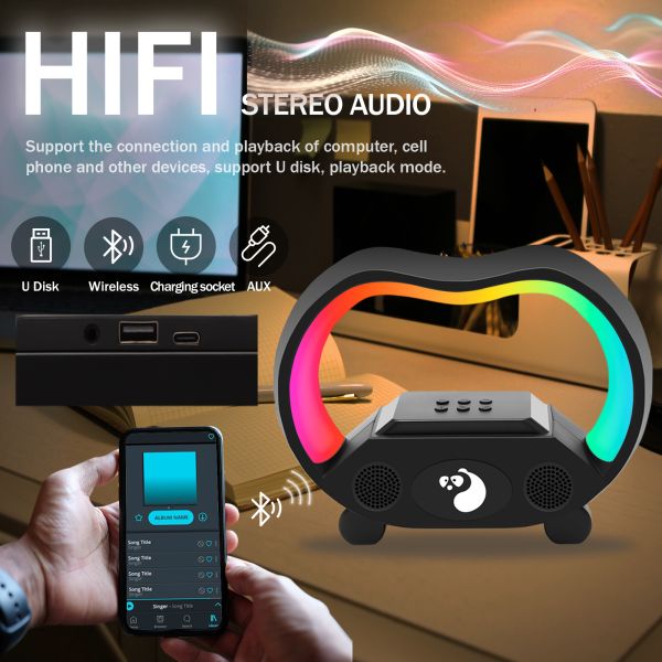 LED Light Outdoor Wireless Music Player Partybox Bass Portable Gift Boombox Speakers