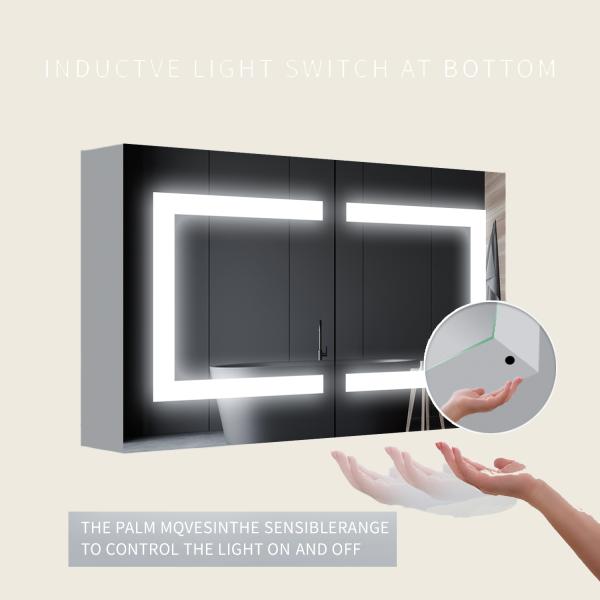 Bathroom Storage Lighted Mirror TV Decoration Double Door Medicine Cabinet