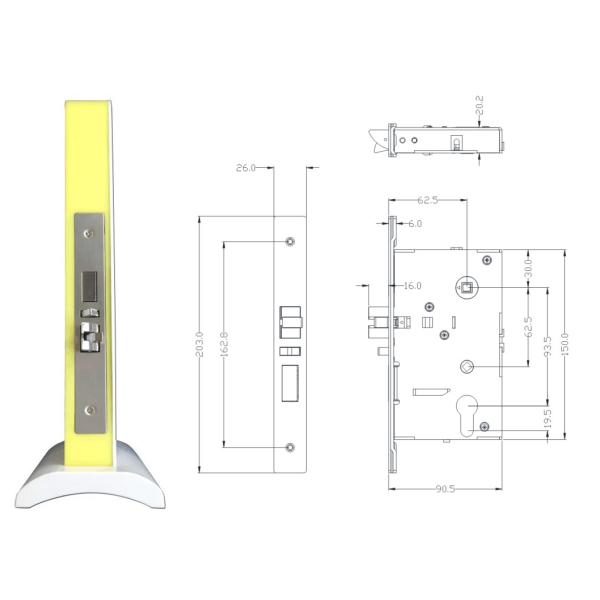 Оцинковывайте замок карты черного цвета умный RFID пушечного металла для применения гостиницы