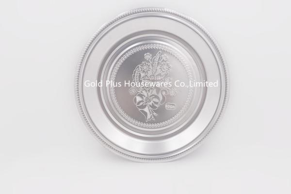 30cm Factory supply cheap price round tray high quality stainless steel food serving tray