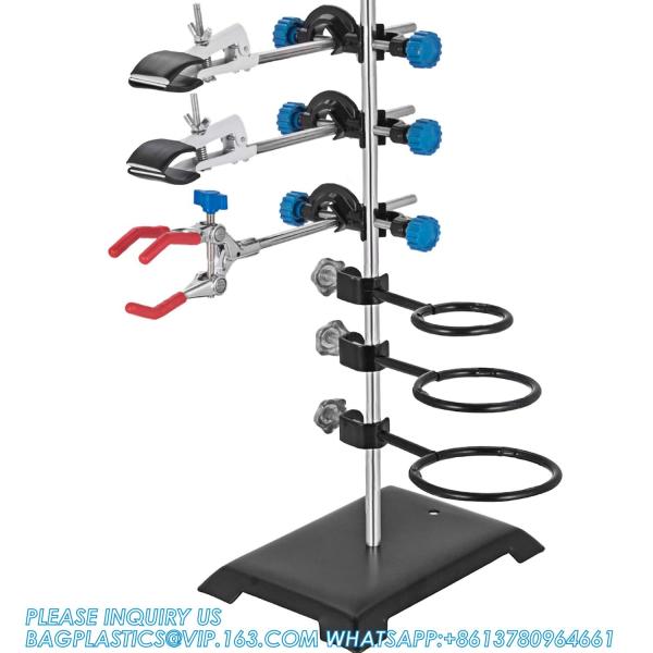 Laboratory Grade Metalware Set - Support Stand Premium Iron Material Laboratory Stand Support Lab Clamp Flask Clamp
