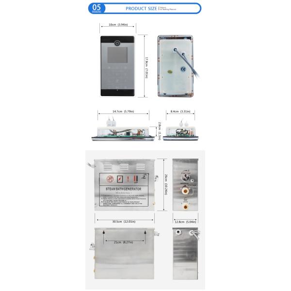 AC 110V/220V Steam Sauna Equipment 304 Stainless Steel Material LCD Display Screen Control