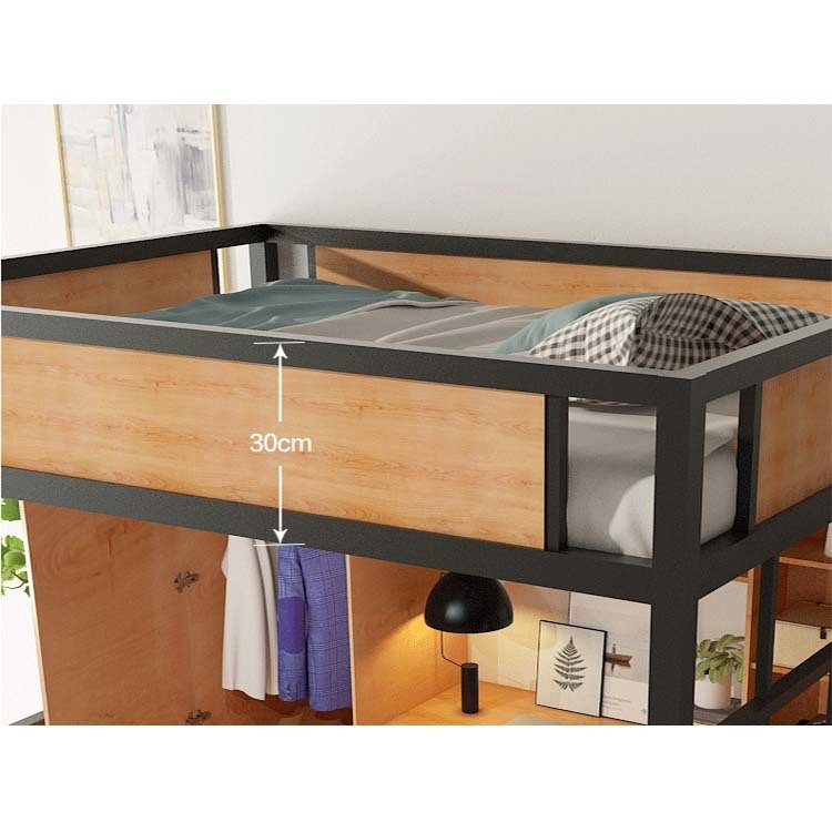 Mail Packing N Full Loft Bed with Desk Cabinet and Lockers