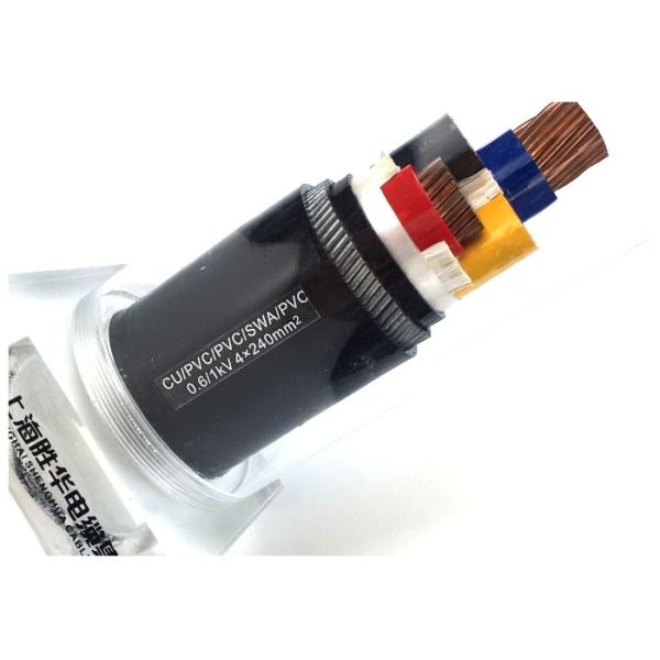 Copper Conductor LV SWA Armoured PVC Insulated Cables 4 Cores Steel Wire Armored Cable 4x240mm2