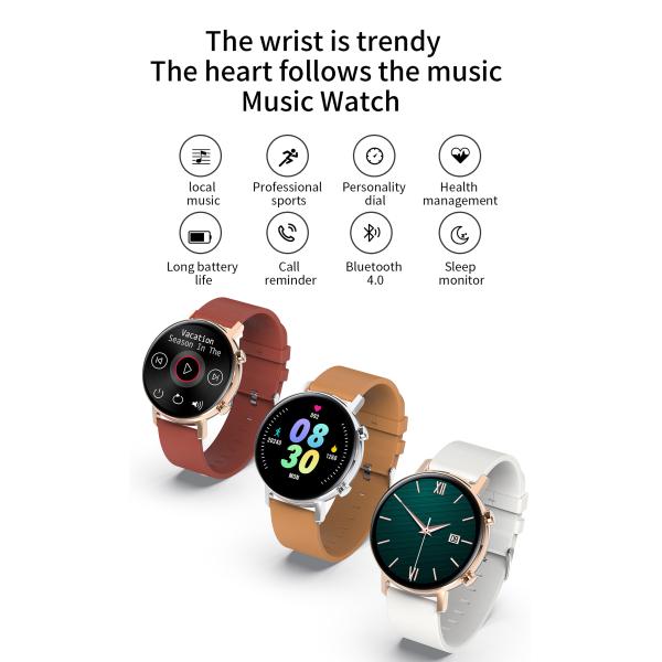MT17 1,28 монитор BLE4.0 температуры Smartwatch дюйма 230mAh