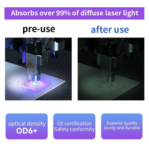 Laser glasses laser protection glasses Laser protective glasses certified laser protection lenses laserprotective sheet 190-460nm 460-630nm OD1+ OD6 630-2000nm for laser laser protective glasses