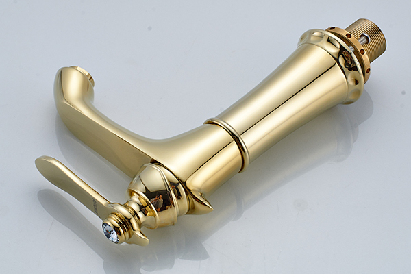 ROVATE Gold Deck Mounted Brass Basin Mixer Faucets Cold And Hot Water