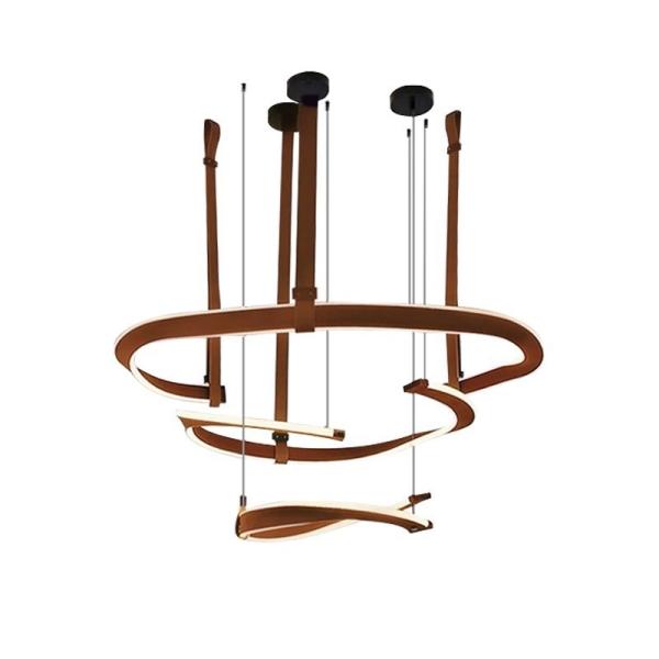 Italian Minimalist Living Room Chandelier Post-modern Leather Dining Room Bedroom Hanging Light