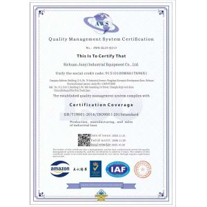 Sichuan Junyi Industrial Equipment Co.,ltd Certifications
