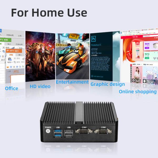 Dual Ethernet Dual COM PC industriel sans ventilateur sous Windows 10 Linux Mini Bureau