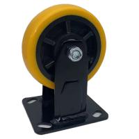 Roue fixe jaune résistante de roulette de bande de roulement de bande de 5 pouces pour l'industrie
