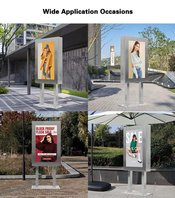 43 Inch 304 Stainless Steel IP65 Waterproof Outdoor Touch Digital Signage Kiosk Built-in WiFi Commercial Advertising Display Kiosk