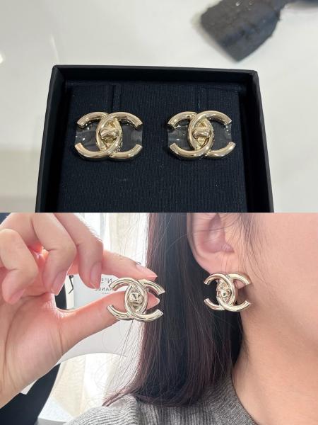 2025A Gold Book Closure CC Stud Earrings ,Fashion Earrings