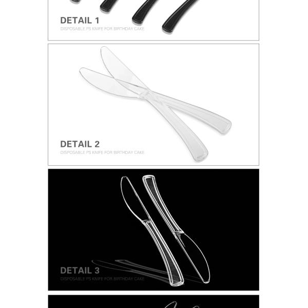 BPA free food grade new design disposable 7 inch plastic bread knife