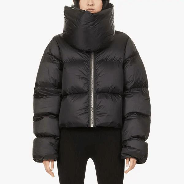                  Winter New Thick Down Cotton Puffer Coat for Ladies Vintage Warm Women Clothing Scarf Design Bubble Jacket             