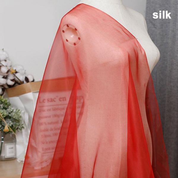 Lightweight 23.6gsm Plain Mulberry Pure Silk Organza Fabric Gauze Argentina 114cm