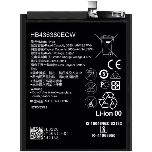 new health mobile phone battery for huawei phone battery p30 HB436380ECW 3550mAh