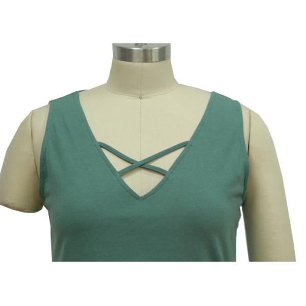 SleeveLess V Neck Ladies Loungewear Sets Jersey Womens Nightwear Sets