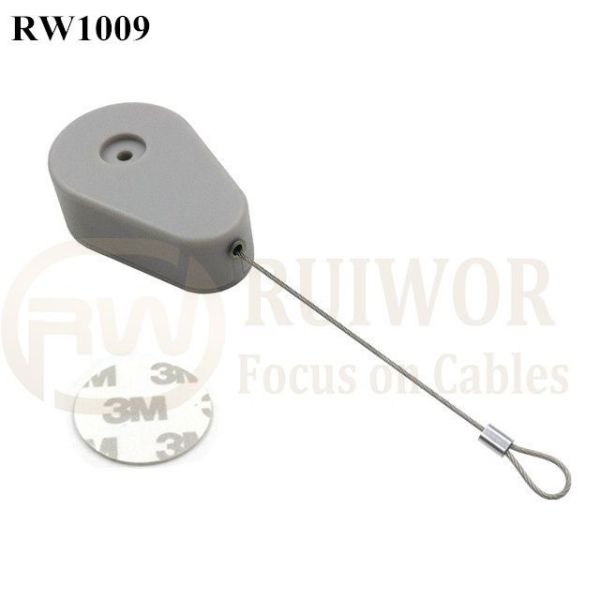 RW1009 Drop-Shaped Retractable Security Tether Plus Size Customizable Fixed Loop End For Store Security