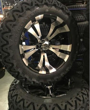 la rue de chariot de golf 23x10x14 fatigue les roues et les pneus précédents de voiture de club