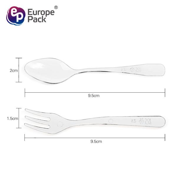 Amazon top seller 2019 clear PS cute dessert disposable spoon fork set