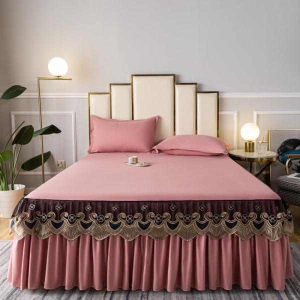 3 кг роскошные хлопчатобумажные шелковистые одеяла кровати королева постельная юбка постельные простыни набор с складками юбка