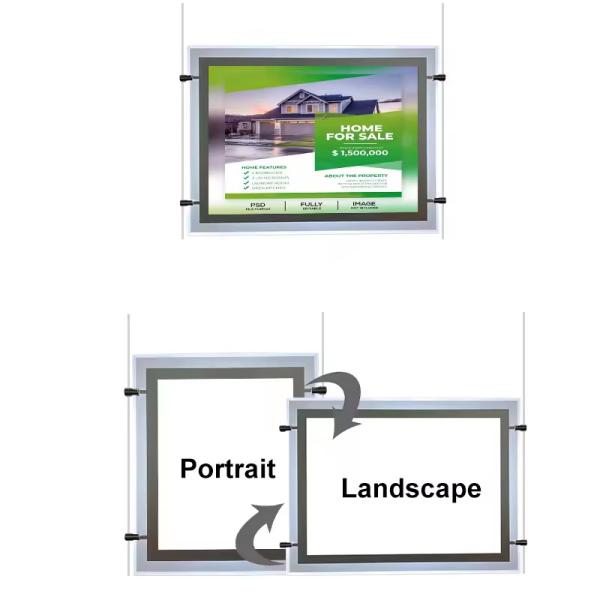 CE Light Box Ad Imóveis Suspensão retroiluminada Ultra Thin Crystal Light Box Display 5,76 Watt