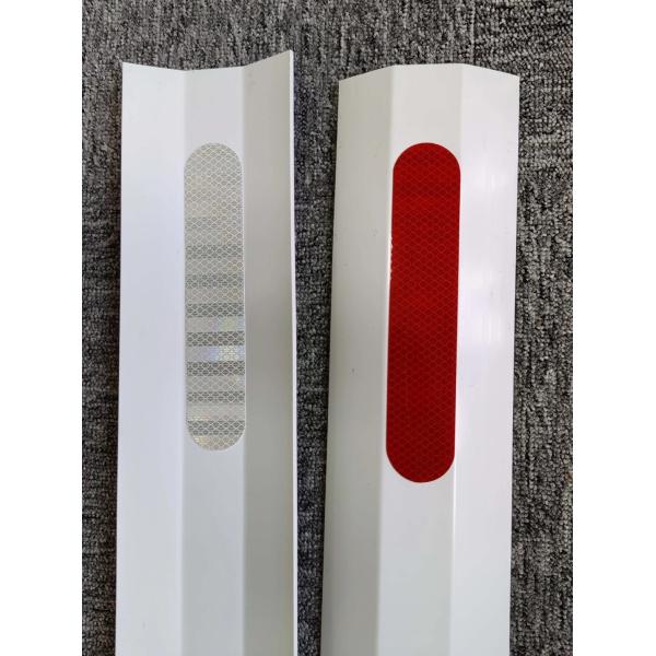 Beijing ROADSAFE 3 Fold Warning Flexible Reflective traffic guardrail road delineator post LOGO PVC sheet bollard High Quality-Red White