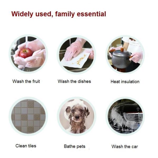 Custom 33.5x16.5cm Silicone Hand Gloves For Dishwashing