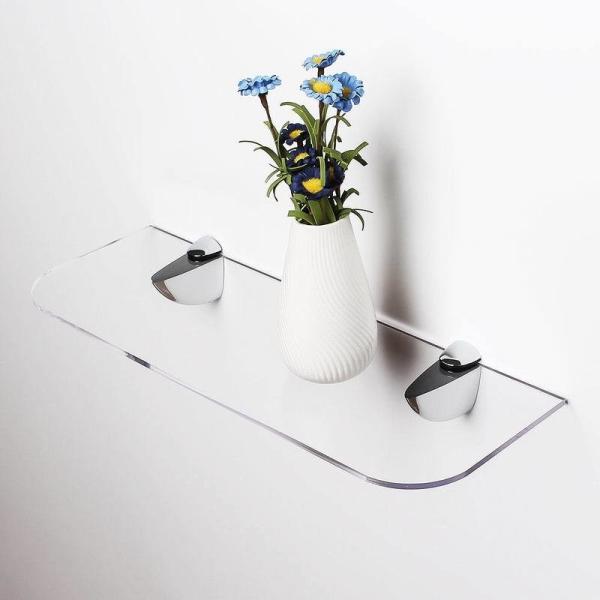 Material de aço inoxidável estilo de design moderno banheiro de canto prateleira de vidro para prateleiras
