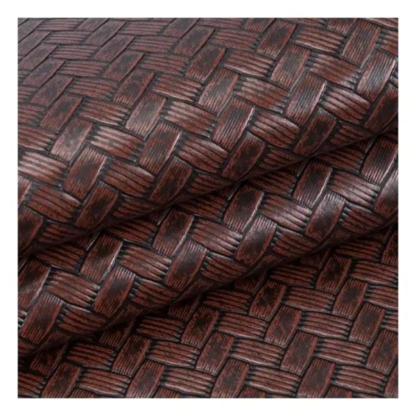 Pvc Big Mat Weave Pattern Artificial Synthetic Leather Packaging Wallet Box Shoes Notebook Faux Leather Fabric