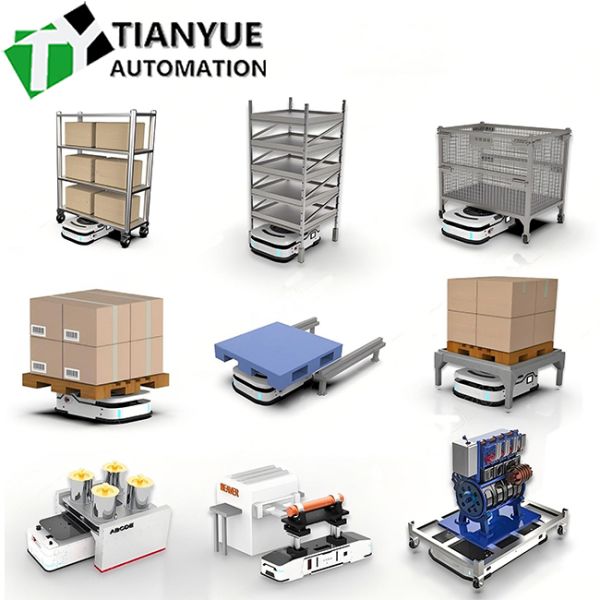AGV Automated Guided Vehicle with 2000KG Lifting Load 70mm Lifting Height and Laser Radar Obstacle Avoidance