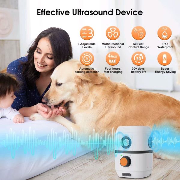 Hot Newest Design Rechargeable Ultrasonic Dog Trainer High Frequency Flash Pet Training Without Barking Plastic Material