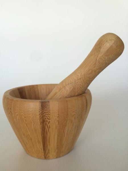 natural living bamboo garlic mortar and pestle with high quality and eco-friendly custom unique mortar and pestle