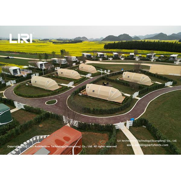 Outdoor Waterproof Luxury Glamping Tents Shell Shape For Bathroom