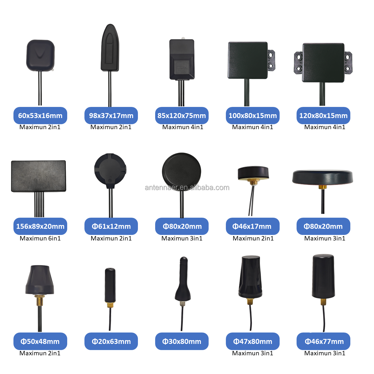 Dual-Band Wi-Fi + for Antenna for Telematics & ADAS-Combines GNSS 4G/5G 28dBi LNA Gain <1.5 VSWR