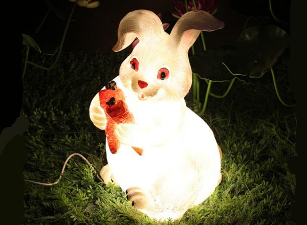 Resin rabbit lights garden landscape lawn lamp park scenic spot cartoon animal grassland beautiful bright lamp