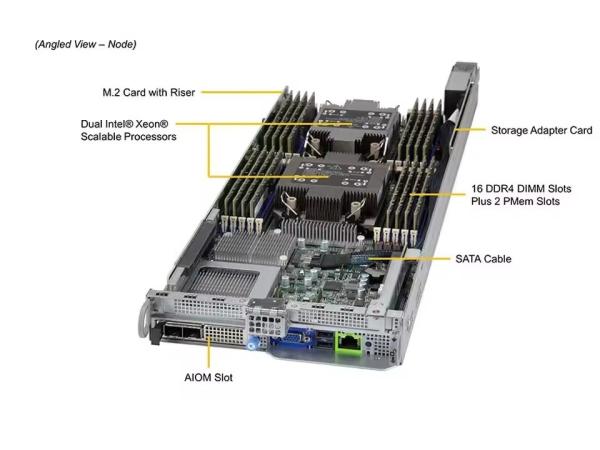 Supermicro Twin Server SYS-220BT-HNTR X12 Bigtwin 4 2 Nodes 2u Rack With 16G Memory