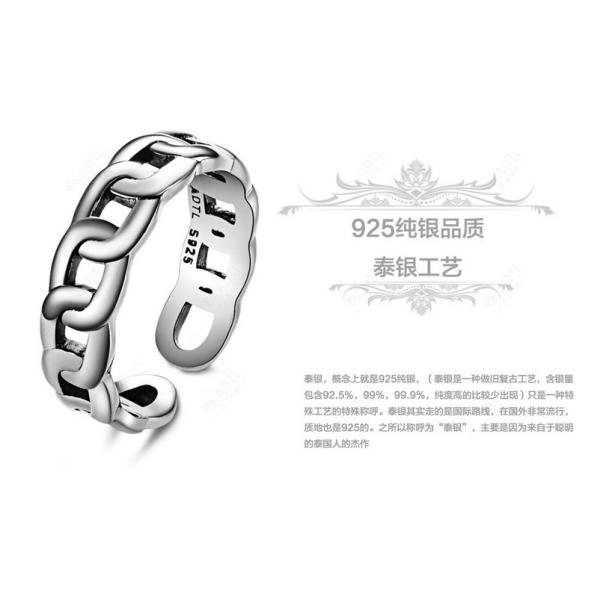 Men and women of European and American style fashion chain ring Rings S925 Silver